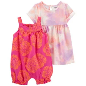 Carter's - Conjunto de 2/Vestido y Mono | +6M