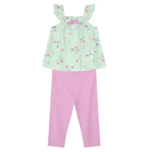 Brandili - Conjunto de niña con leggings morado | +3M