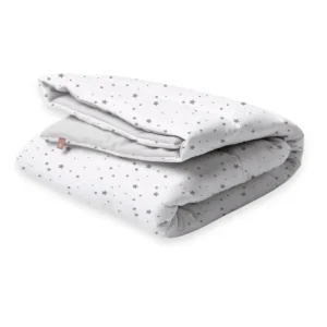 B4baby - Edredón para cuna estrellas | blanco y gris
