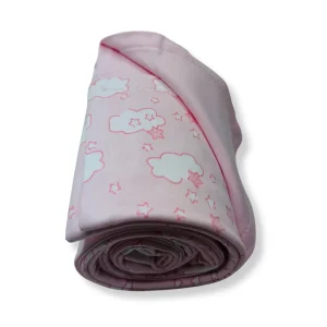 B4Baby - Manta Reversible | nubes rosa