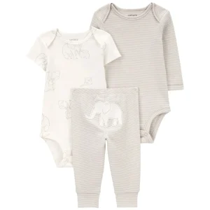 Carter´s - Conjunto elefante 3pc | gris