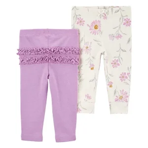 Carter´s - 2pk pantalones para niña | morado floreado