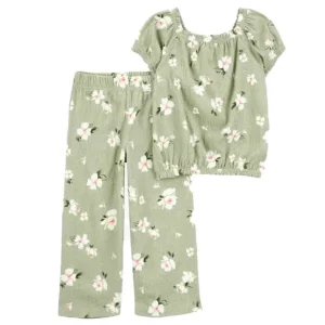 Carter´s - Conjunto De 2 Prendas Blusa Floral Y Pantalón Pull-On