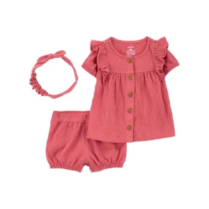 Carter´s - Conjunto De 3 Prendas Con Short | roja