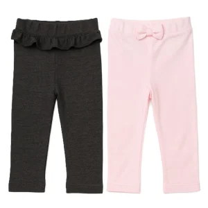 B4baby - 2 Leggings para bebé | negro y rosa