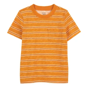 Carter´s - Camiseta naranja a rayas  | +9M