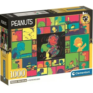 Puzzle Peanuts Snoopy Color Clementoni 1000 Piezas | Diseño Pop Art | Desde 10 Años