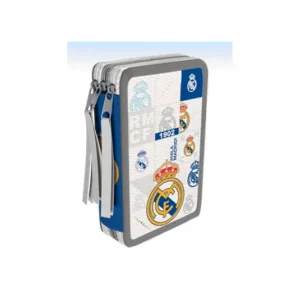 Plumier Triple Real Madrid con Material Escolar – Licencia Oficial