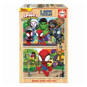 Puzzle Madera 2X25 Piezas Spidey Amazing Friends