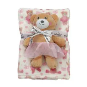 Revco - Cobija rosado con peluche.